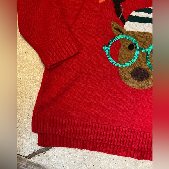 99 Jane Street - Christmas Reindeer Sweater - size XL - bells - sequins - Picture 7 of 8